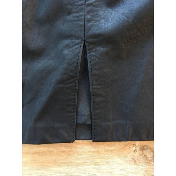 Vintage Daniel Marcus Womens Black Leather Pencil Skirt Size 10 Made in Canada - Picture 5 of 5